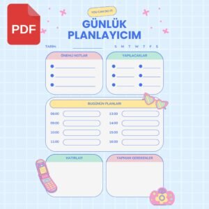 Günlük çalışma planlayıcı PDF