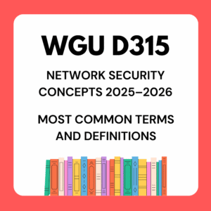 WGU D315: NETWORK SECURITY CONCEPTS 2025–2026: MOST COMMON TERMS AND DEFINITIONS (HARVARD STYLE) (HARVARD STYLE)