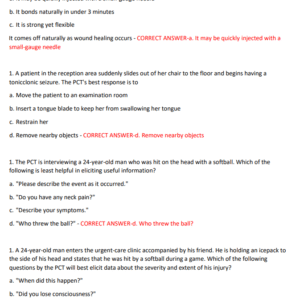 PCT EXAM AND PRACTICE EXAM NEWEST 2024 ACTUAL EXAM COMPLETE 100 QUESTIONS AND CORRECT DETAILED ANSWERS | ALREADY GRADED A+ - Image 2