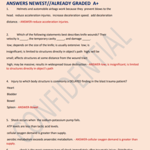 TCAR POST TEST EXAM 50 QUESTIONS AND CORRECT ANSWERS NEWEST//ALREADY GRADED A+ - Image 1