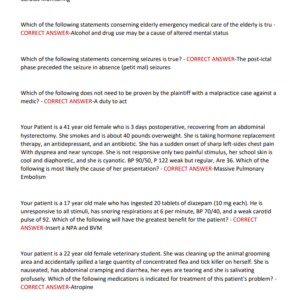 FISDAP Paramedic Final Exam | 2025–2026 | Actual Exam Questions with Correct Verified Answers | Comprehensive Prep for Cognitive and Clinical Success | GRADED A+ - Image 3