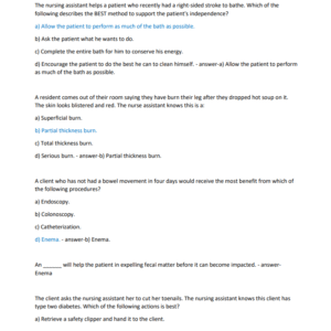 CNA PRACTICE REAL EXAM 2024-2025 LATEST//ALREADY GRADED A+ - Image 4