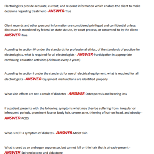 IBEC ELECTROLOGY STATE BOARD NEWEST COMPLETE 250 QUESTIONS AND CORRECT DETAILED ANSWERS - Image 3