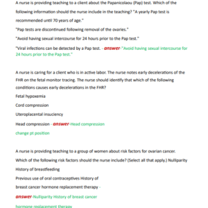 OB CAPSTONE NEWEST 2024 ACTUAL EXAM 120 QUESTIONS AND CORRECT DETAILED ANSWERS WITH RATIONALES (VERIFIED ANSWERS) |ALREADY GRADED A+ - Image 4
