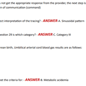 AWHONN Intermediate Fetal Monitoring TEST Questions and Answers(A+ Solution guide) - Image 3