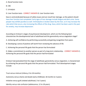 PEDRIATIC MENTAL HEALTH SPECIALIST {PMH-BC} ACTUAL EXAM 150 QUESTIONS AND CORRECT ANSWERS WITH DEEP EXPANATIONS 2025-2026 LATEST ALREADY GRADED A+ MOST TESTED QUESTINS COVERED - Image 3