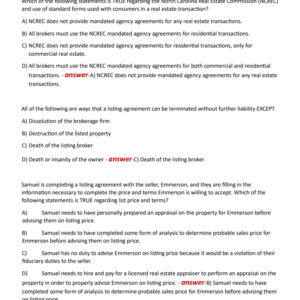 303 NC POST LICENSING EXAM NEWEST 2024 ACTUAL EXAM 300 QUESTIONS AND CORRECT DETAILED ANSWERS (VERIFIED ANSWERS) |ALREADY GRADED A - Image 3