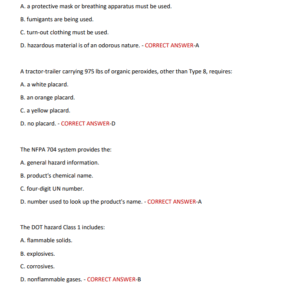 All Hazmat Awareness 150 QUESTIONS AND CORRECT ANSWERS 2025-2026 LATEST GRADED A - Image 4
