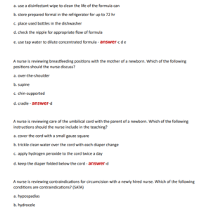 OB MATERNAL NEWBORN ATI PROCTORED 2024 ACTUAL EXAM / MATERNAL NEWBORN OB NEWEST EXAM 130 QUESTIONS AND CORRECT DETAILED ANSWERS WITH RATIONALES (VERIFIED ANSWERS) |ALREADY GRADED A+ A nurse is preparing to administer prophylactic eye ointment to a newborn to prevent opthalmia neonatorum. Which of the following medications should the nurse anticipate administering? - Image 3