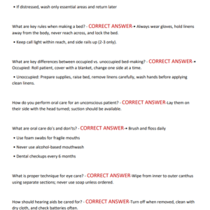 GALEN NSG 3100 EXAM 1 LATEST 2025-2026 WITH 120 REAL EXAM QUESTIONS AND CORRECT VERIFIED ANSWERS ALREADY GRADED A+/ NSG 3100 EXAM 1 (FUNDAMENTAL CONCEPTS & SKILLS FOR NURSING PRACTICE I) - Image 4