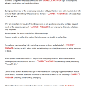 first aid/CPR/AED ACTUAL EXAM 150 QUESTIONS AND CORRECT ANSWERS 2025-2026 LATEST GRADED A+ - Image 3