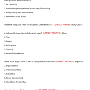 DEFENSIVE DRIVING FOR TECHNICIANS | COMPANY VEHICLE SAFETY & ROAD RAGE AWARENESS | VERIFIED STUDY GUIDE 2025-2026 COVERING 150 MOST TESTED QUESTIONS ON DEFENSIVE DRIVING - Image 5