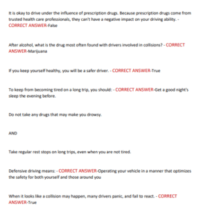 DEFENSIVE DRIVING & ROAD SAFETY TRAINING | COMPLETE 2025–2026 COURSE REVIEW | SESSION-BY-SESSION ANSWERS & POST-TEST INCLUDED - Image 5