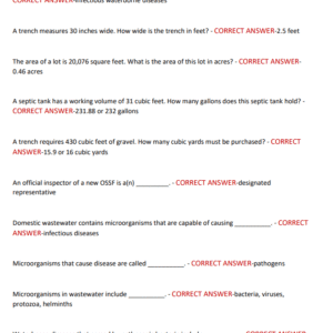 TCEQ OSSF LICENSE EXAM STUDY GUIDE | COMPLETE 2025–2026 PREP |150 VERIFIED QUESTIONS, MATH FORMULAS, & SITE EVALUATION ANSWERS - Image 4