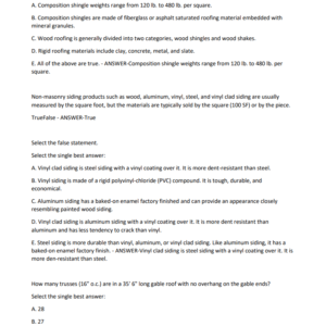 State Farm Estimatics Exam Questions and Answers Latest Update 2024 Guaranteed Success Rated A - Image 3