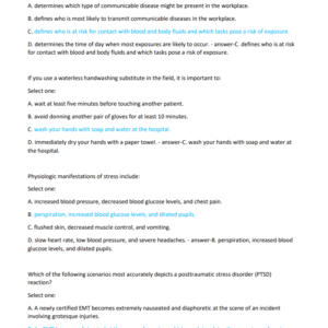 EMT FINAL REAL EXAM QUESTIONS AND CORRECT ANSWERS 2024-2025 LATEST UPDATES//GRADED A+ - Image 5
