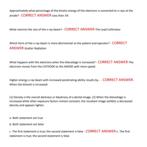 TCDHA RAD 1 Exam Actual Exam 2025 | Complete Questions and CORRECT ANSWERs | Graded A+ | Verified Answers | Latest Version | Brand New Version! - Image 4