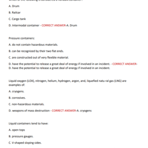 NFPA 1072 - 17 Ed. HM/WMD Awareness ACTUAL EXAM 130 QUESTIONS AND CORRECT ANSWERS 2025-2026 ATEST GRADED A+ - Image 4