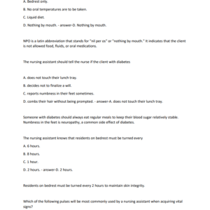CNA HEADMASTERS REAL EXAM QUESTIONS AND CORRECT ANSWERS 2024-2025 LATEST UPDATES//GRADED A+ - Image 3