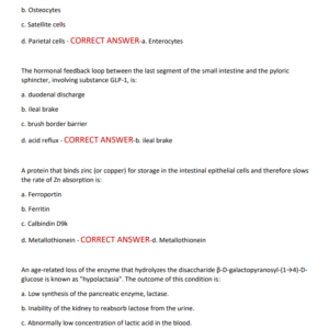 NTR 401 FINAL EXAM NC STATE UNIVERSITY/ NTR 401 FINAL EXAM REVIEW TEST BANK WITH 300 REAL EXAM QUESTIONS WITH 100% CORRECT ANSWERS/ NCSU NTR 401 FINAL EXAM 2025-2026 (BRAND NEW!) NUTRITION BIOCHEM & PHYSIOLOGY - Image 4