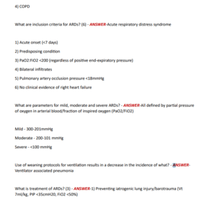 Critical Care Nursing real exam 70 questions and correct answers 2024 latest version//graded A - Image 4