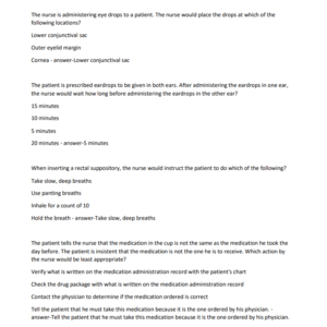 NUR 231 FINAL EXAM QUESTIONS AND ANSWERS 2024-2025 BRANDNEW!!//GRADED A+ - Image 4
