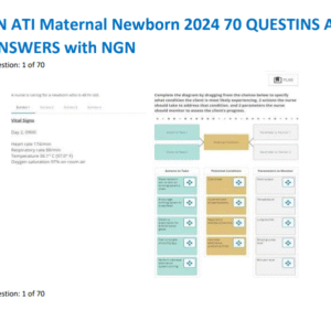 PN ATI Maternal Newborn 2024 70 QUESTINS AND ANSWERS with NGN - Image 1