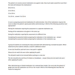 NUR 231 FINAL EXAM QUESTIONS AND ANSWERS 2024-2025 BRANDNEW!!//GRADED A+ - Image 3