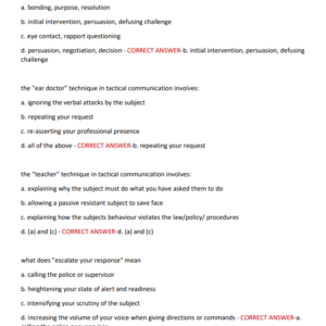 ALBERTA BASIC SECURITY TRAINING EXAM 2024 WITH 150 QUESTIONS AND CORRECT ANSWERS/ 2024/2025 BASIC SECURITY TRAINING EXAM- JIBC QS AND AS (BRAND NEW!) - Image 4