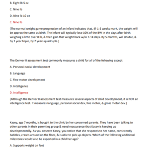 CERTIFIED PEDRIATRIC NURSE PRACTITIONER {CPNP-PC} 500 QUESTIONS AND CORRECT ANSWERS AREADY GRADED A+ - Image 4