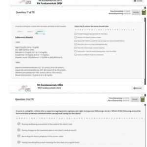 ATI RN FUNDAMENTALS OF NURSING PROCTORED ACTUAL SCREENSHOT EXAM 2024-2025 WITH NGN - Image 2