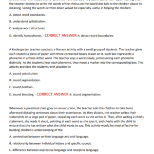 ILTS Early Childhood Education Practice Test (206) | 2025–2026 | Complete Exam Prep with 120 Verified Questions and Correct Answers | GRADED A+ - Image 4