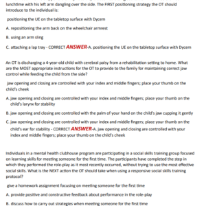 NBCOT PRACTICE REAL EXAM 150 QUESTIONS AND CORRECT ANSWERS 2024-2025 LATEST//ALREADY GRADED A+ - Image 3