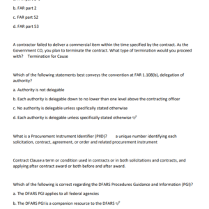 Federal Acquisition Certification in Contracting (FAC-C) Pre-Exam Certification Prep | 2025–2026 | 200 Verified Questions and Correct Answers for Federal Acquisition Certification in Contracting | GRADED A+ - Image 4