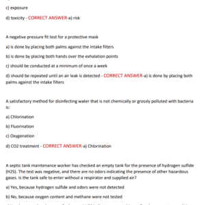 RS/REHS PRACTICE QUESTIONS 2025/2026: MOST TESTED TOPICS WITH CORRECT ANSWERS – REGISTERED SANITARIAN / ENVIRONMENTAL HEALTH SPECIALIST EXAM PREP COVERNG OVER 300 MST TESTED QUESTIONS - Image 3