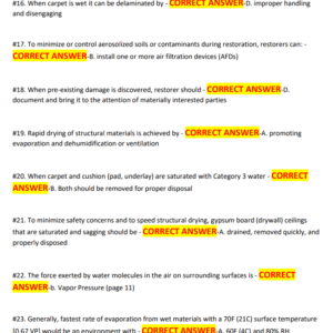 IICRC WRT EXAM 2025-2026 WITH 300 PREP QUESTIONS AND CORRECT ANSWERS/ IICRC WRT TEST PRACTICE QUESTIONS AND CORRECT ANSWERS (BRAND NEW!)COVERING THE RECENT MOST TESTED QUESTIONS GRADED A+ - Image 3