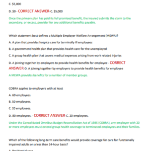 Louisiana Life and Health Insurance Exam | 2025–2026 | 300 Practice Questions with 100% Verified Correct Answers | Complete Licensing Prep Guide | GRADED A+ - Image 4