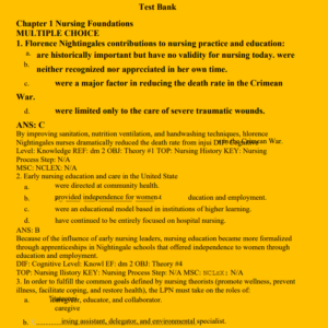 TEST BANK FUNDAMENTAL NURSING SKILLS AND CONCEPTS 11TH EDITION TIMBY - Image 4