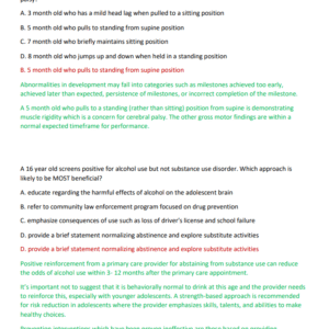 PEDIATRIC NURSING CERTIFICATION BOARD {PNCB} ACTUAL EXAM 2025-2026 LATEST VERSION WITH 170 QUESTIONS AND CORRECT ANSWERS WITH EXPANATIONS GRADED A+ all you need to pass PNCB exam - Image 4