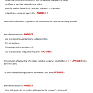 ACCT 2000 EXAM 3 LOWE-ARDOIN 2024 NEWEST UPDATE WITH COMPLETE QUESTIONS AND ANSWERS/ALREADY GRADED A+ - Image 4
