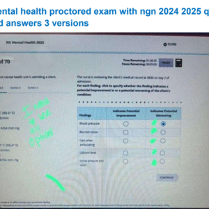 Ati mental health proctored exam with ngn 2024 2025 questio ns and answers 3 versions (AVERAGE SCORE 90%) - Image 2