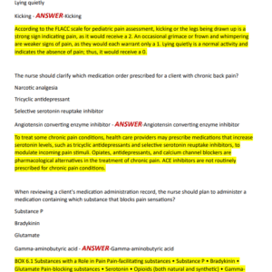 NUR 120 Pain ACTUAL EXAM 70 QUESTIONS AND CORRECT ANSWERS 2025 LATEST UPDATE//ALL YOU NEED TO PASS NURS 120 EXAM//GRADED A+ - Image 5