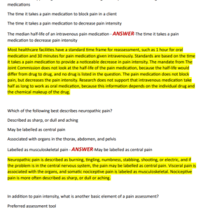 NUR 120 Pain ACTUAL EXAM 70 QUESTIONS AND CORRECT ANSWERS 2025 LATEST UPDATE//ALL YOU NEED TO PASS NURS 120 EXAM//GRADED A+ - Image 3