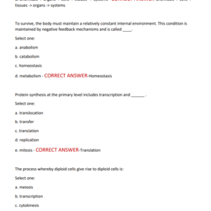 BIO253 ACTUA EXAM 100 QUEACTUA EXAM 100 QUESSTIONS AND CORRECT ANSWERS 2025-2026 LATEST GRADED A+ - Image 3