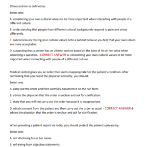 West Coast EMT Block 2025-2026 ACTUAL Exam 1 250 QUESTIONS AND CORRECT ANSWERS ALREADY GRADED A+ - Image 3