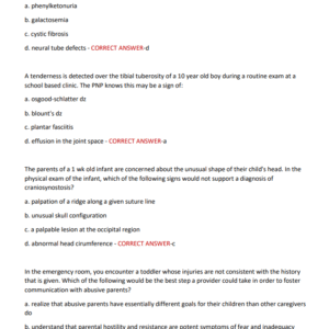 PEDIATRIC NURSE PRACTITIONER {PNP} 2025-2026 300 QUESTINS WITH DETAIED ANSWERS AREADY GRADED A+ - Image 4