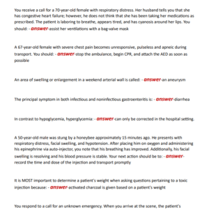 EMT Final Practice Fisdap EXAM QUESTIONS AND CORRECT VERIFIED ANSWERS (DETAILED ANSWERS) ALREADY GRADED A+ 100% GUARANTEED TO PASS CONCEPTS!! - Image 3