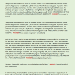 AWHONN Advanced FHM Course Exam Answers & Answers 2024 ( A+ GRADED 100% VERIFIED)// CASE STUDY - Image 3