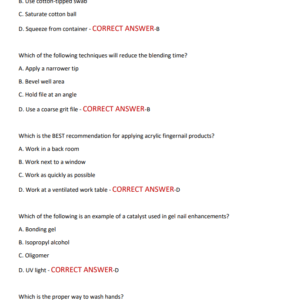 Indiana PSI Nail 2025-2026 LATEST ACTUAL EXAM 120 QUESTIONS AND CORRECT ANSWERS GRADED A+ - Image 4