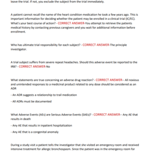 ACRP CCRC ACTUAL Exam 300 QUESTIONS AND CORRECT ANSWERS 2025-2026 LATEST VERSION ALREADY GRADED A+ - Image 4